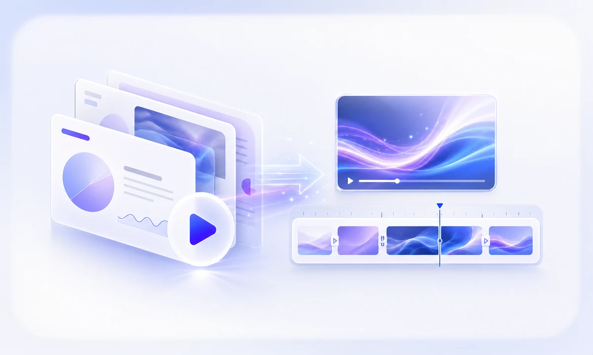 PPT 슬라이드를 영상으로 변환하는 작업 화면